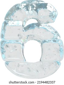 Ice symbol made of horizontal blocks. number 6