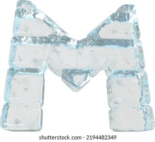 Ice symbol made of horizontal blocks. letter m