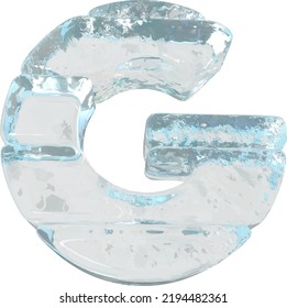 Eissymbol aus horizontalen Blöcken. Buchstabe g