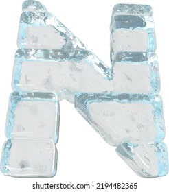 Ice symbol made of horizontal blocks. letter n
