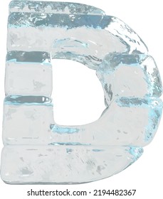 Ice symbol made of horizontal blocks. letter d