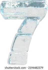 Símbolo de hielo hecho de bloques horizontales. número 7