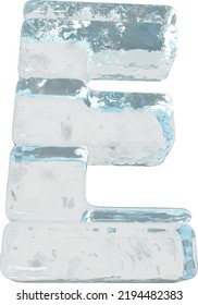 Ice symbol made of horizontal blocks. letter e