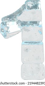 Ice symbol made of horizontal blocks. number 1
