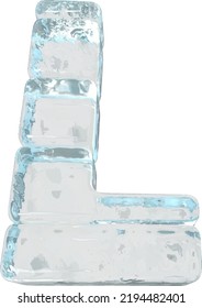 Ice symbol made of horizontal blocks. letter l