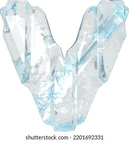 Ice symbol with thick vertical straps. letter v