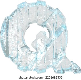 Símbolo de hielo con correas verticales gruesas. letra q