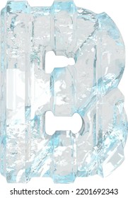 Ice symbol with thick vertical straps. letter b