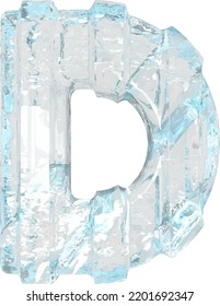 Símbolo de hielo con correas verticales gruesas. letra d