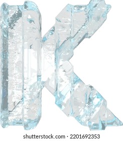 Símbolo de hielo con correas verticales gruesas. letra k