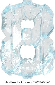 Símbolo de hielo con correas verticales gruesas. número 8