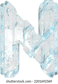 Ice symbol with thick vertical straps. letter n