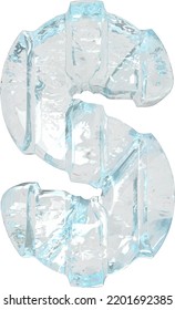 Símbolo de hielo con correas verticales gruesas. letra s