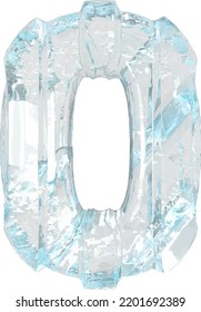 Símbolo de hielo con correas verticales gruesas. número 0