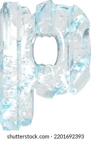 Símbolo de hielo con correas verticales gruesas. letra p