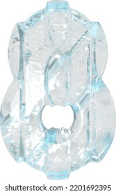 Símbolo de hielo con correas verticales gruesas. número 8