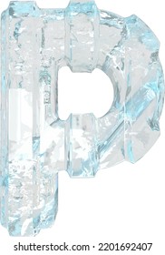 Símbolo de hielo con correas verticales gruesas. letra p