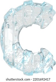 Ice symbol with thick vertical straps. letter c