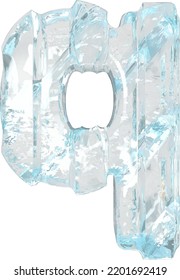 Eissymbol mit dicken vertikalen Gurten. Buchstabe q