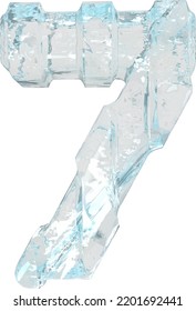 Símbolo de hielo con correas verticales gruesas. número 7