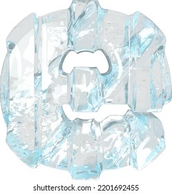 Ice symbol with thick vertical straps. letter e
