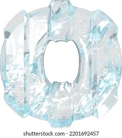Ice symbol with thick vertical straps. letter o