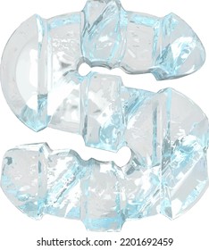 Ice symbol with thick vertical straps. letter s