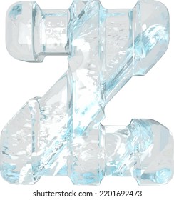 Eissymbol mit dicken vertikalen Gurten. Buchstabe z