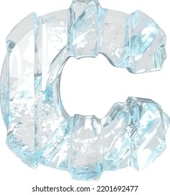 Ice symbol with thick vertical straps. letter c
