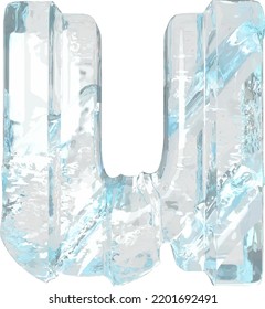 Símbolo de hielo con correas verticales gruesas. carta u