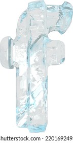 Símbolo de hielo con correas verticales gruesas. letra f
