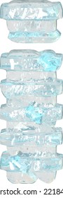 Ice symbol with thin horizontal straps. letter i