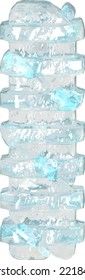 Símbolo de hielo con correas horizontales delgadas. letra i