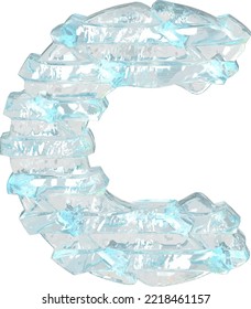 Ice symbol with thin horizontal straps. letter c