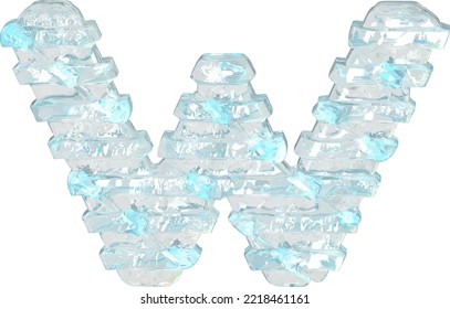 Símbolo de hielo con correas horizontales delgadas. letra w