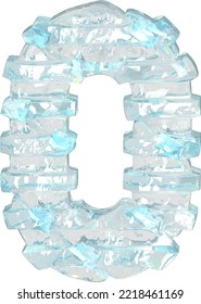 Símbolo de hielo con correas horizontales delgadas. número 0