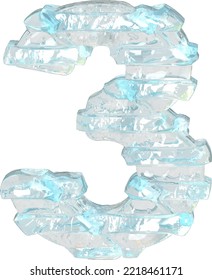 Símbolo de hielo con correas horizontales delgadas. número 3