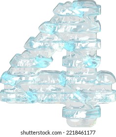 Símbolo de hielo con correas horizontales delgadas. número 4