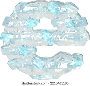 Ice symbol with thin horizontal straps. letter e