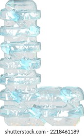 Ice symbol with thin horizontal straps. letter l