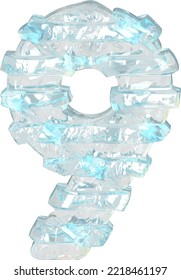 Ice symbol with thin horizontal straps. number 9