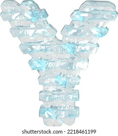 Ice symbol with thin horizontal straps. letter y