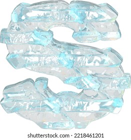 Símbolo de hielo con correas horizontales delgadas. letra s