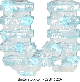 Símbolo de hielo con correas horizontales delgadas. carta u