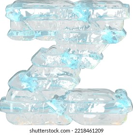 Ice symbol with thin horizontal straps. letter z