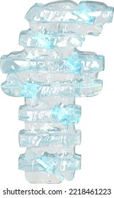 Símbolo de hielo con correas horizontales delgadas. letra f