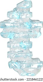 Símbolo de hielo con correas horizontales delgadas. letra t