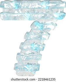 Símbolo de hielo con correas horizontales delgadas. número 7
