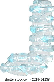 Símbolo de hielo con correas horizontales delgadas. letra j