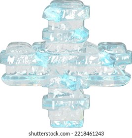 Símbolo de hielo con correas horizontales delgadas